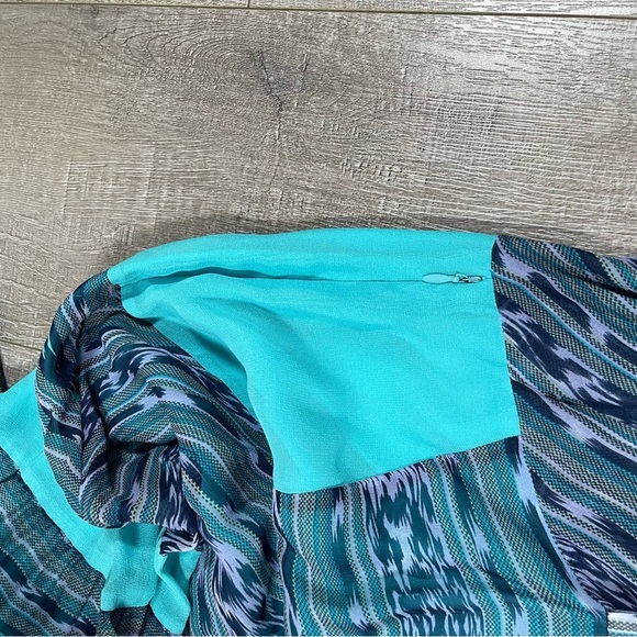 Yaya Aflalo Silk Maxi dress racer back printed size S - Picture 5 of 7